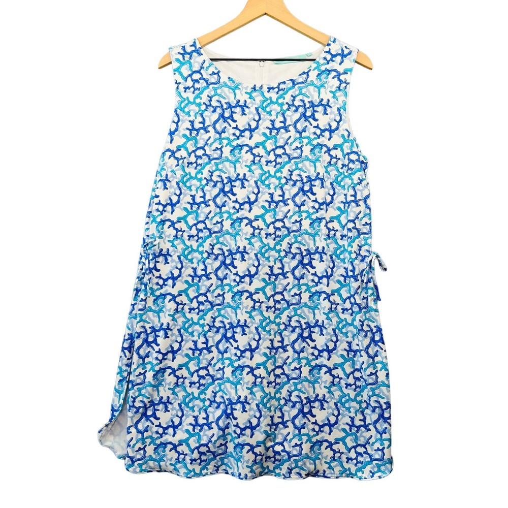 Blue and White Sleeveless Dress